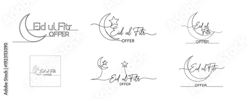 Bundle of modern minimalist designs featuring crescent moon and floral elements