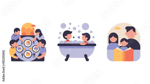 A Collection of Illustrations Depicting Moments of Togetherness