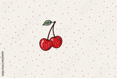 Ilustração de cerejas em estilo minimalista