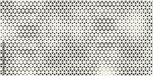 Abstract geometric black and white deco art halftone hexagone  and triangle print pattern