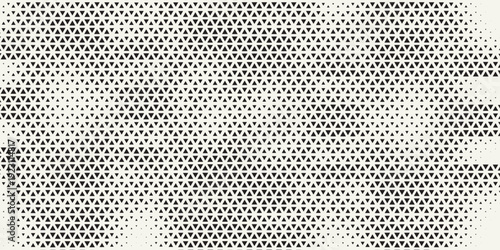 Abstract geometric black and white deco art halftone hexagone  and triangle print pattern