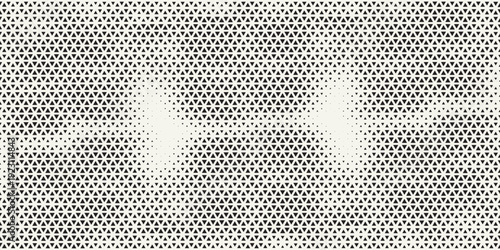 Abstract geometric black and white deco art halftone hexagone  and triangle print pattern