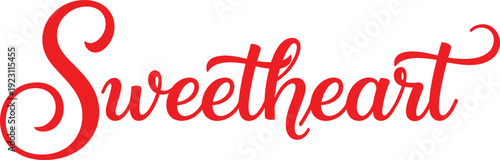 Sweetheart romantic script typography vector text design with elegant handwritten lettering for love theme greeting cards branding and decorative graphic elements