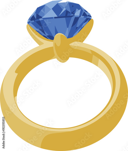 A gold ring with a large blue gemstone set in the center jewelry