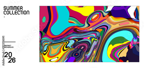 Vibrant Abstract Art Banner for Summer Collection Promotion
