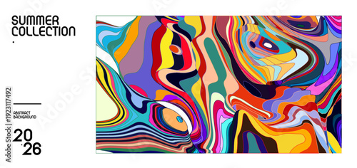 Colorful Abstract Fluid Art Design for Summer Collection 2026