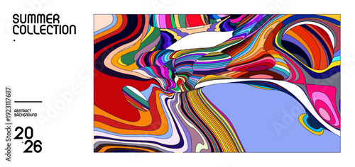 Abstract colorful wave pattern for summer collection design