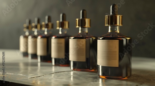 A photo of cannabis oil bottles with elegant