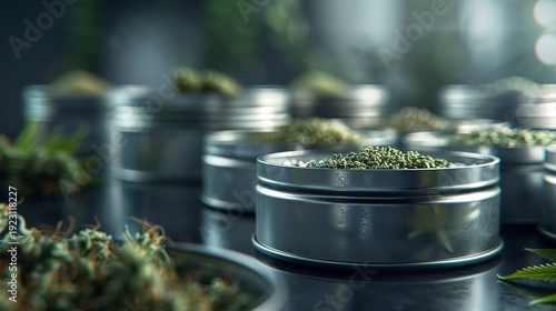 A photo of cannabis topicals in metal tins.