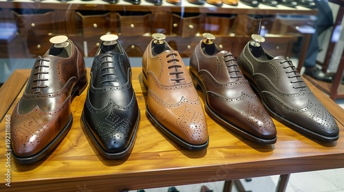 A photo of classic leather shoes for formal