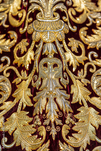 Ornate Gold Silver Embroidery Virgin of Amargura Mantle Seville