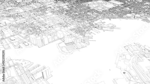 3D looped animation of city - Boston, USA