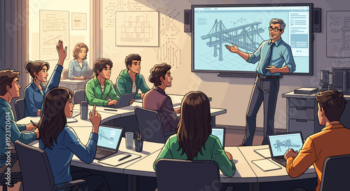 Businessman presenting to a group of people.