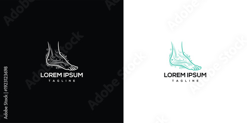 Anatomical Foot Outline Logo - Human Foot Bone Structure.