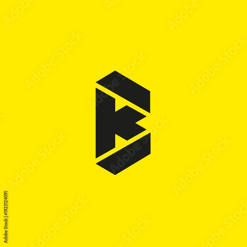 Bold Abstract Geometric Logo On Yellow Background