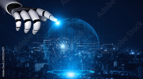 Photos AI processing digital data through neural circuits, analyzing signals, powering intelligence, and managing core functions in a connected technology framework