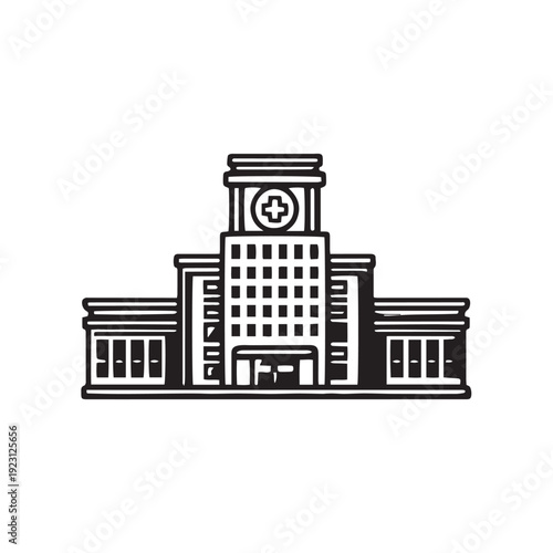 vector illustration of hospital building