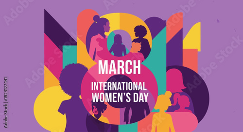 International Womens Day March 8th Celebration with Diverse Women.