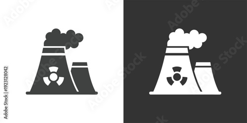 Nuclear Power Plant icon. Solid glyph series icon