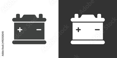Car Battery icon. Solid glyph series icon