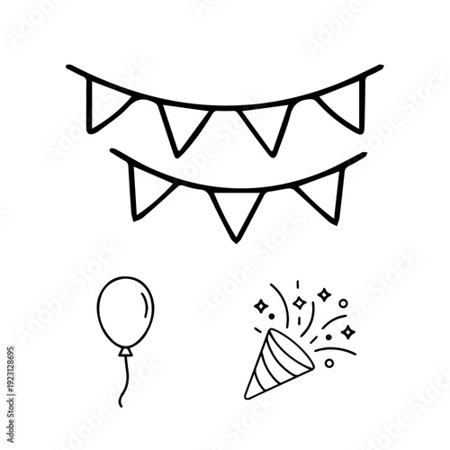 Holiday line icon set vector
Vector set of icons on a white background