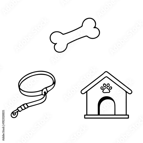 Dog line icon set vector
Vector set of icons on a white background