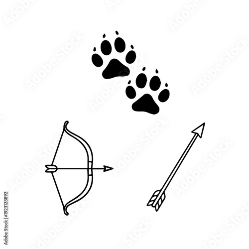 Hunting line icon set vector
Vector set of icons on a white background