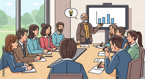 Man Presenting Business Data to Colleagues.