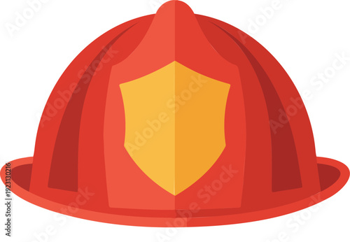 Firefighter Helmet Vector Icon  Protective Fireman Safety Gear