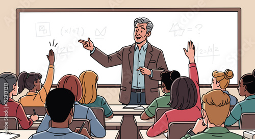 Teacher Engaging with Students in Classroom 1.