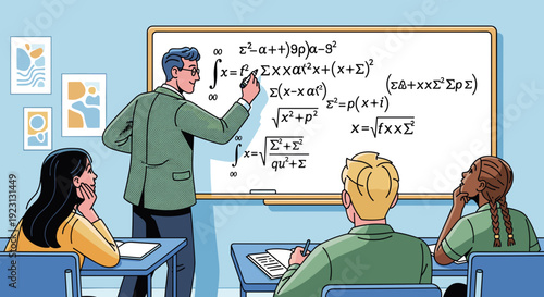 Teacher Explaining Math to Students in Classroom 1.