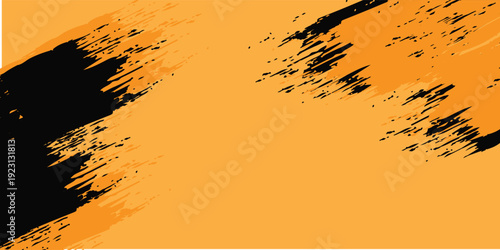 orange black brush Car sticker wrap pattern banner abstract sporty lines black orange color combination grunge brush modern pattern racing motorsport, Eps 10.