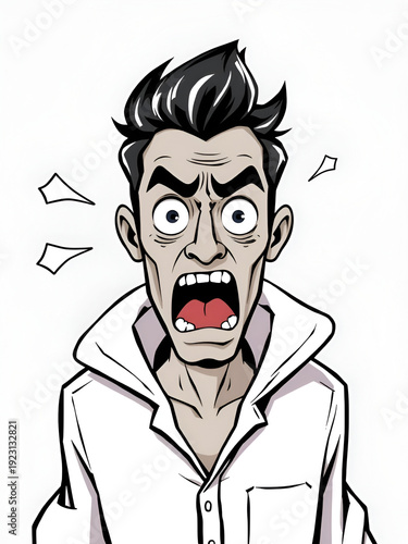 shocked man character vector