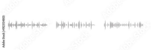 Audio soundwave podcast icon with waveform frequency pattern and music equalizer lines. Vector sound wave voice signal for radio recording, microphone speech and digital multimedia player interface.