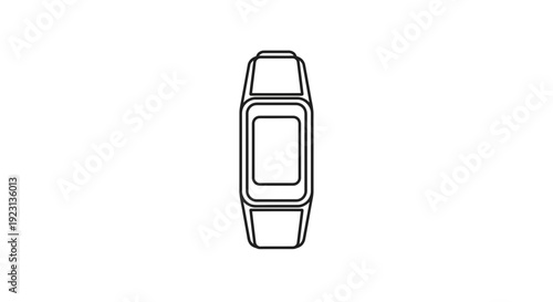 Fitness Tracker Icon: Simple Line Art of a Smartwatch Band for Health and Technology