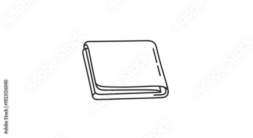 Folded Fabric Icon, Simple Outline of Textile Material, Minimalist Design