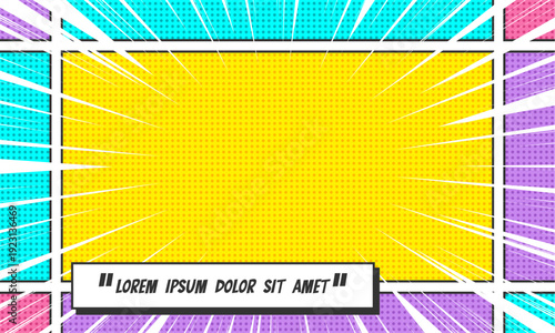 Comic cartoon art background in colorful panel