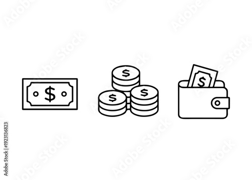 Money line icon set vector
Vector set of icons on a white background