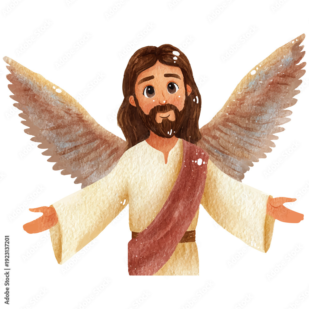 Naklejka premium jesus with wing