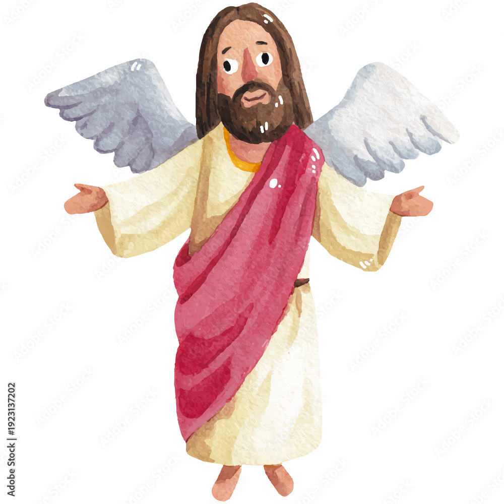 Naklejka premium jesus with wing