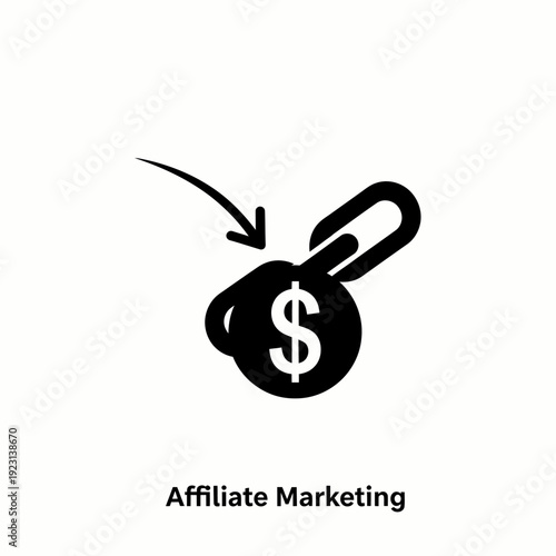 Affiliate Marketing Concept: Illustration of Dollar Sign Connected to Link