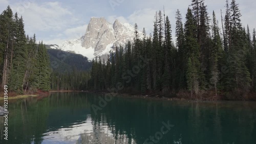 Wallpaper Mural Turquoise water reflecting snow capped mountains and pine forests in Yoho National Park in British Columbia Torontodigital.ca