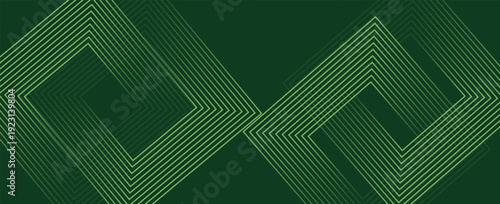 Dynamic fluid green geometric with rectangular box lines gradient background. vector illustration background banner pattern