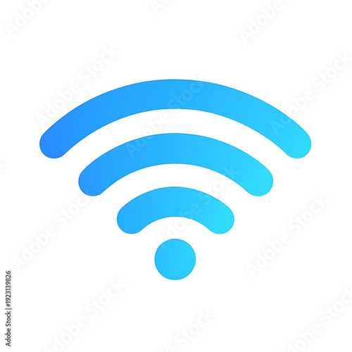 Blue WiFi Signal Icon Wireless Network Connection Symbol