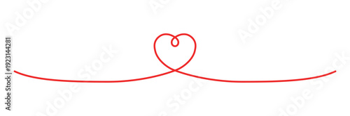 シンプルなハートのライン・イラスト素材