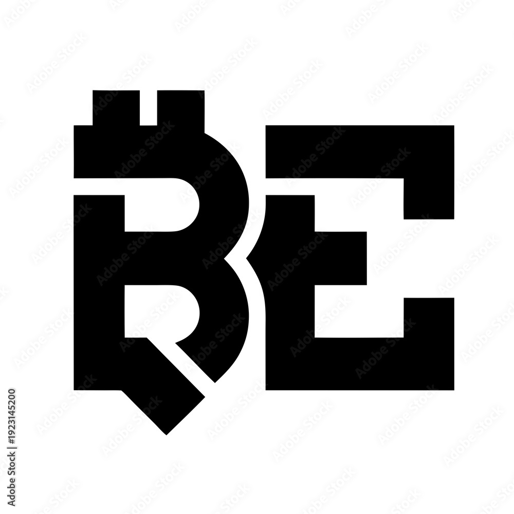 Obraz premium A black and white image of the letters b and e