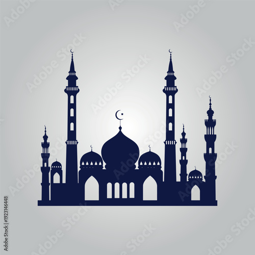 Islamic mosque and minaret for muslim design