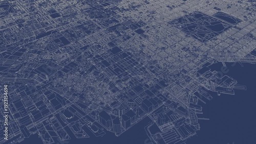 3D looped animation of city - Boston, USA