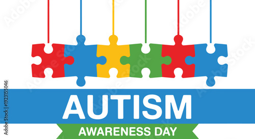 Vibrant puzzle pieces illustrate the important message of Autism Awareness Day event