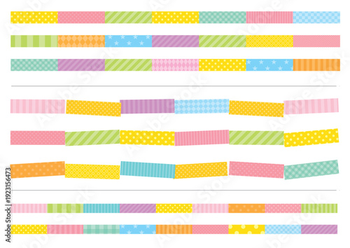 ポップなマスキングテープ風ラインセット